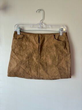 AKIRA Mini Skirt - Tan Brown